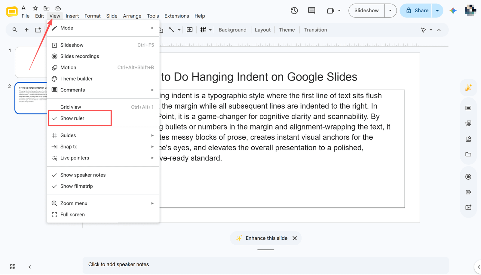 Cómo crear sangría francesa en Google Slides: 3 técnicas de diseño sencillas