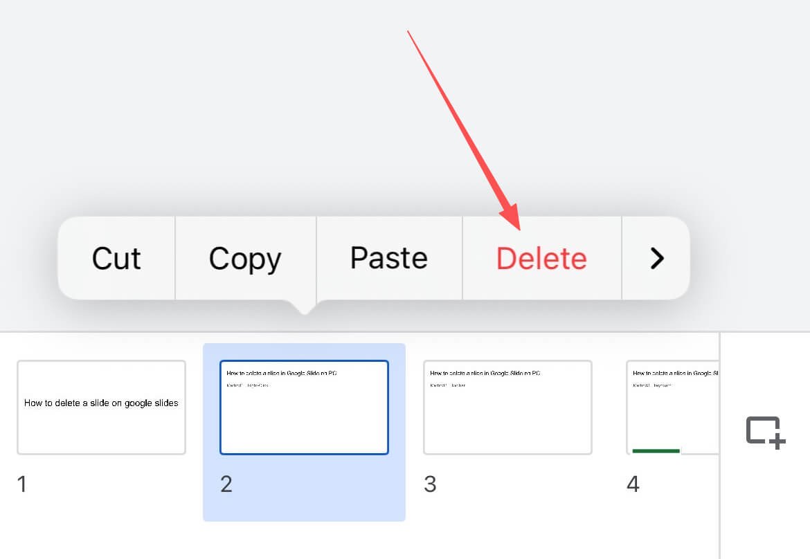 Menghapus slide di Google Slides di perangkat seluler