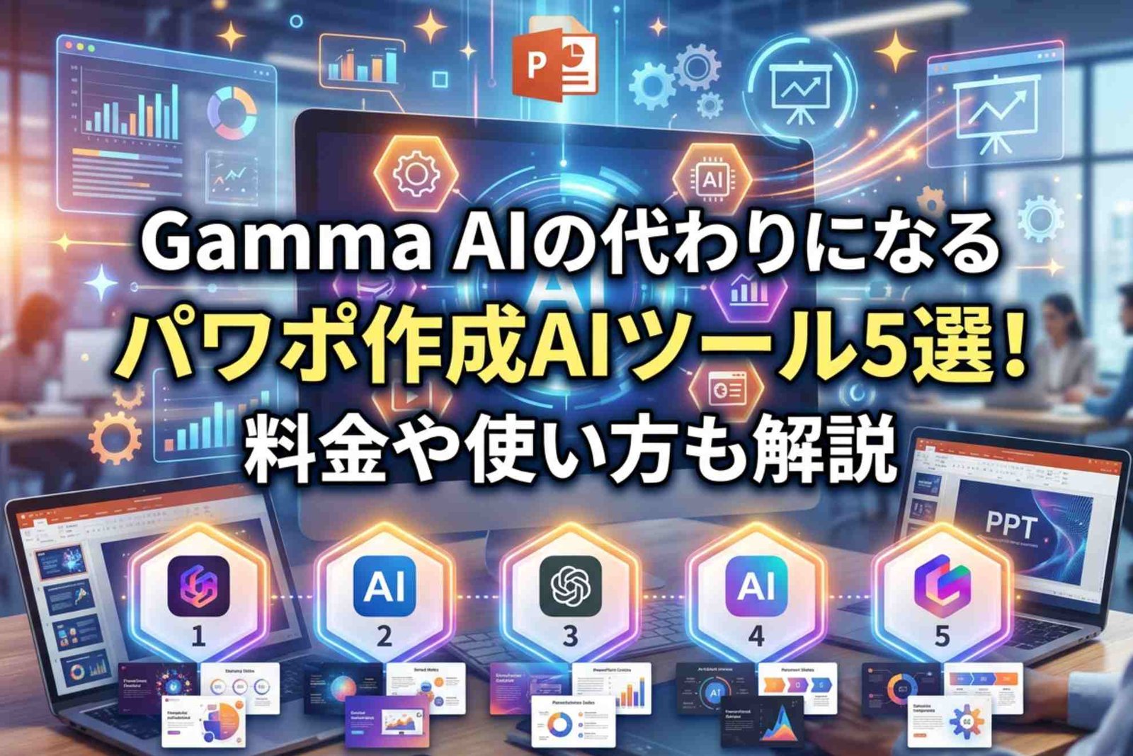 【2026年最新】Gamma AIの代わりになるパワポ作成AIツール5選!料金や使い方も解説