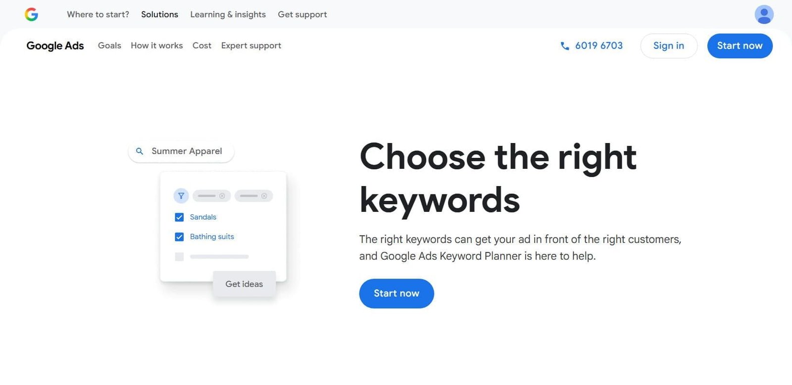 Planer słów kluczowych Google