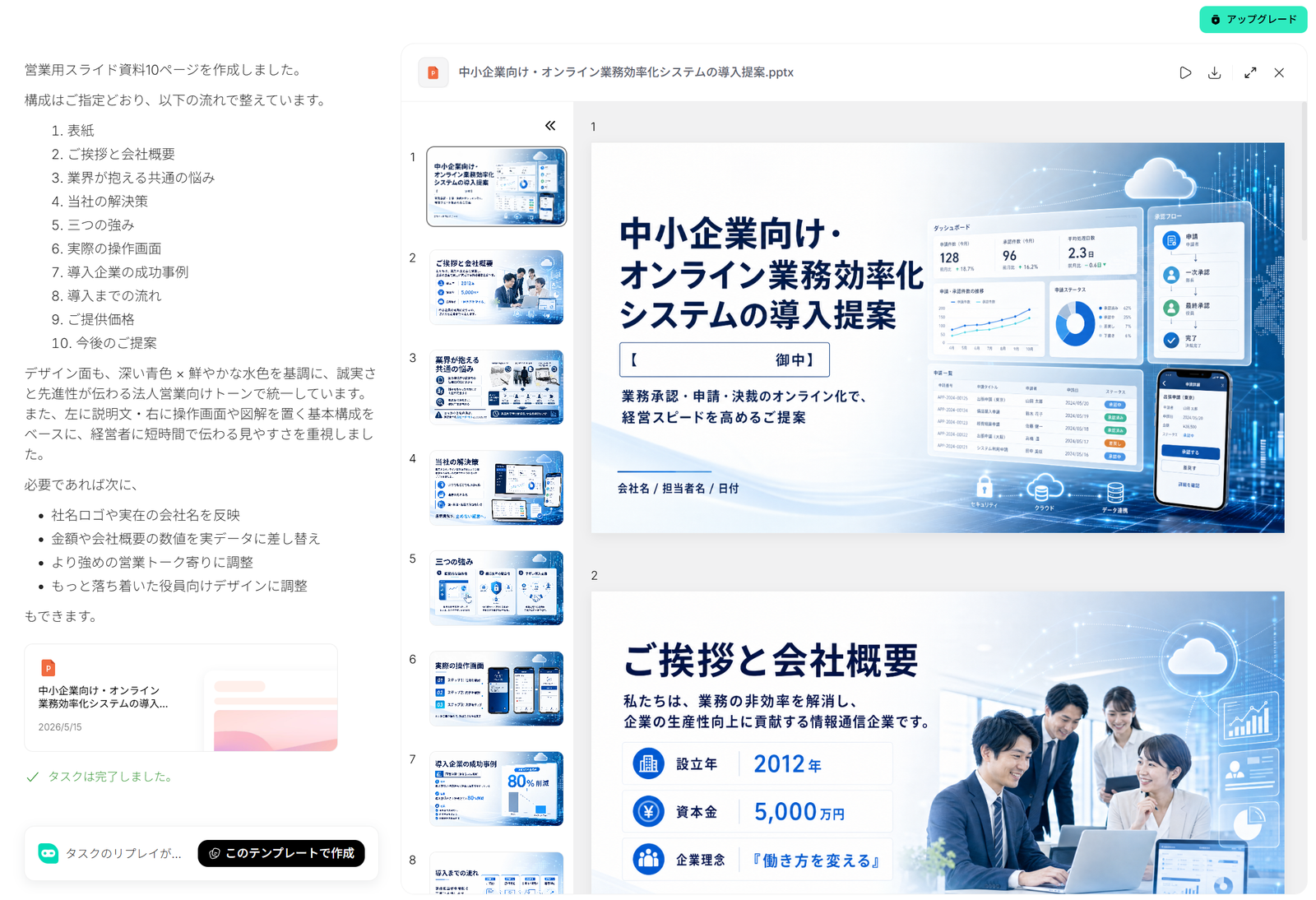 HIX.AI パワーポイント完成
