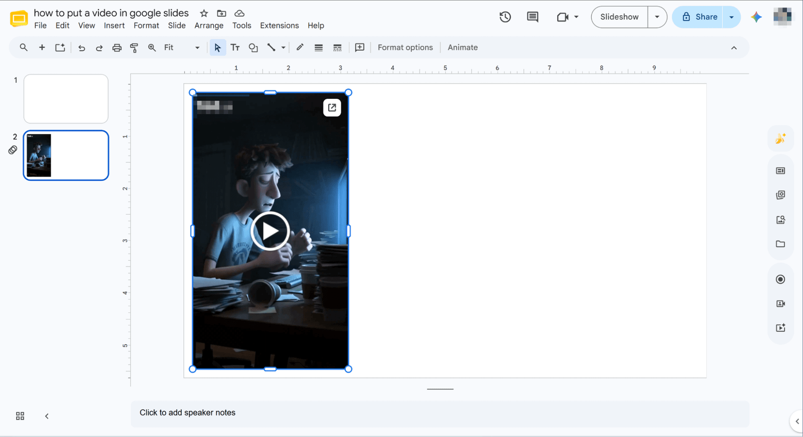 Insertar vídeo en Google Slides