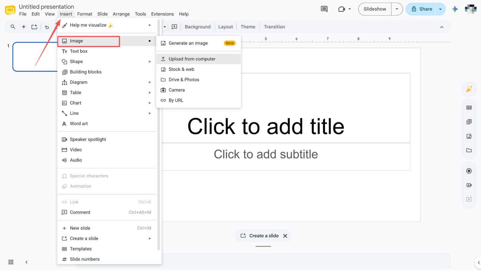 Bilder in Google Slides einfügen