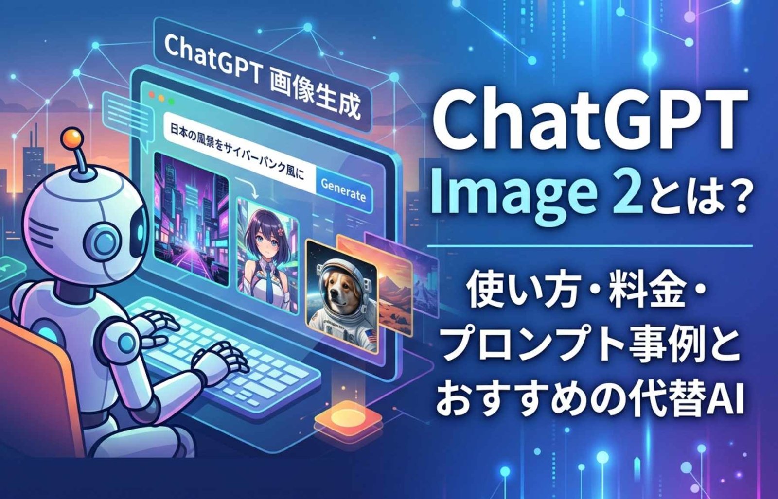 【2026年】ChatGPT Image 2とは?使い方・料金・プロンプト事例とおすすめの代替AI